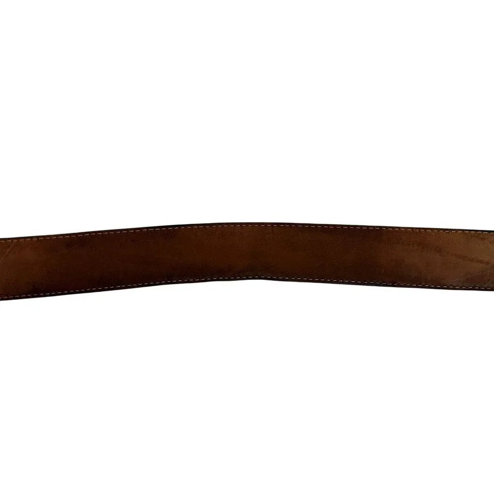 Tony Lama Black Leather Belt With Classic Western Silver Buckle Mens 40
